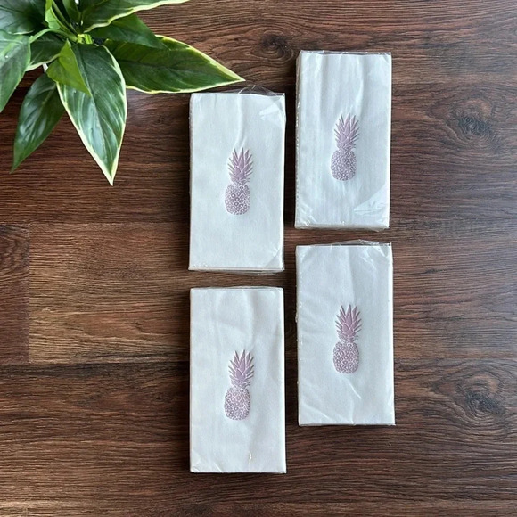 Pineapple Dinner Party Napkins | Rose Gold Foil | Rose Gold | Beach Party | Luau - Picture 1 of 12